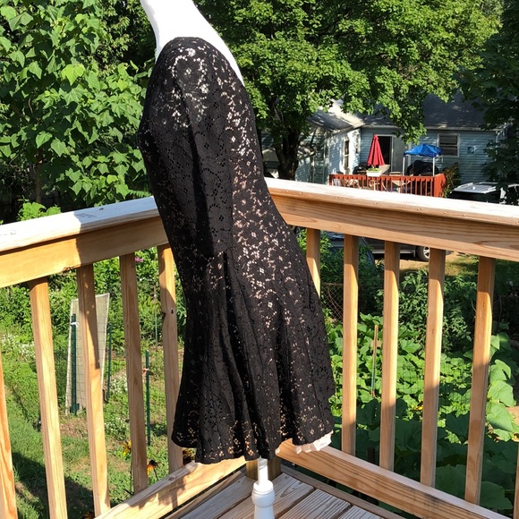 Betsey Johnson black dress with cream underlay - Picture 4 of 5